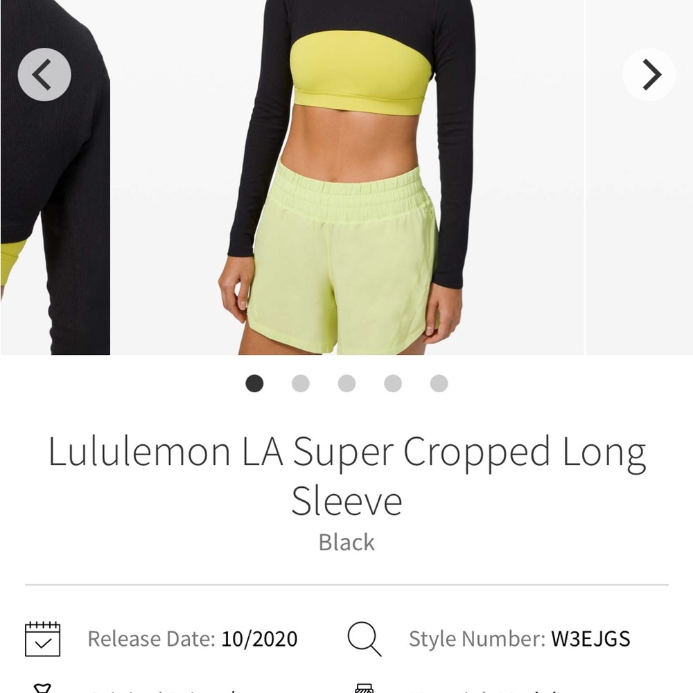 Lululemon LA Super Cropped Long Sleeve